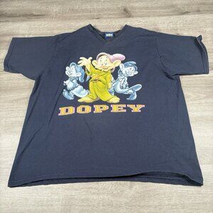 Vintage Disney Classics Womens Size XXL Dopey V-neck T-shirt 100% Cotton